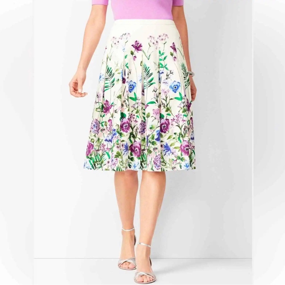 RSVP BY TALBOTS FLORAL GARDEN PLEATED SKIRT MULTICOLORED SIZE 10